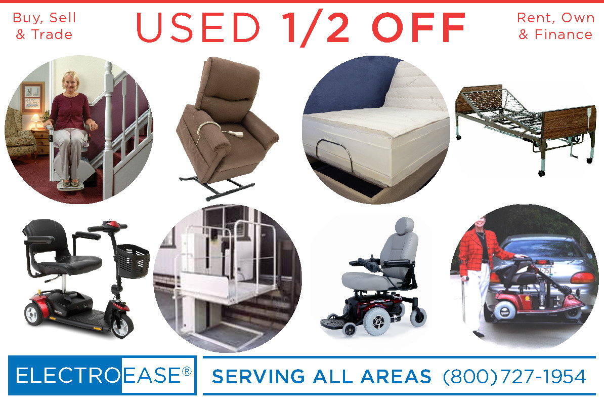New & Used adjustable beds buy sell & trade bariatric hospital beds rent own & finance lift chairs rent rentals renting mobility electric scooters inexpensive stair lifts cost wheelchairs sale price wheel chair elevators